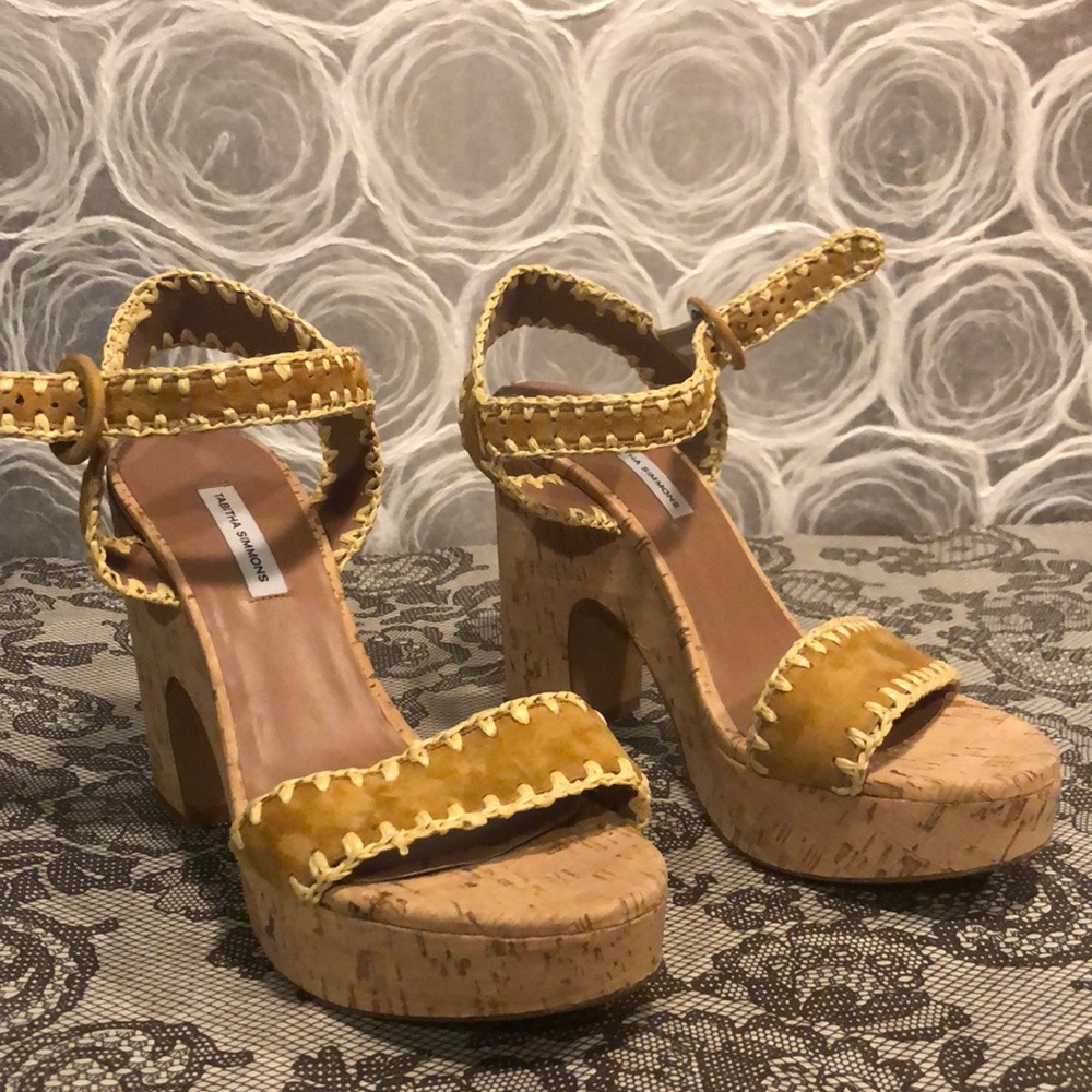 Tabitha Simmons Cork and Suede Sandals 41